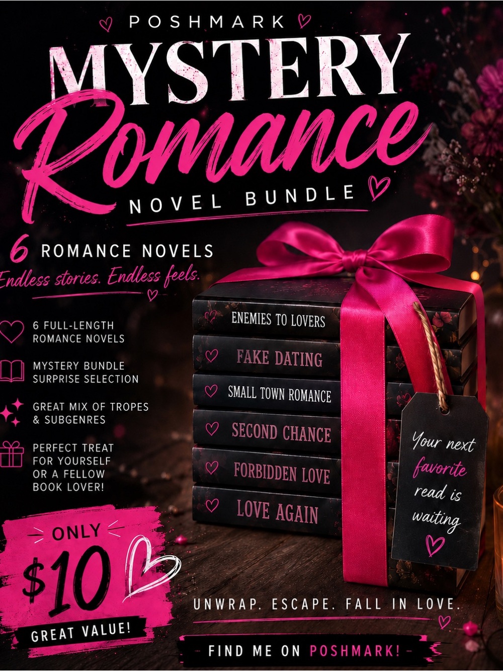 Mystery Romance Novel Bundle - 6 paper back novels for $10 .Books!